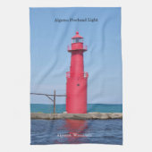 Algoma Pierhead Light-keukenhanddoek Theedoek (Verticaal)