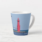 Algoma Pierhead Light koffiebeker Latte Mok (Rechterhoek)