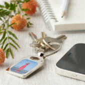 Algoma Pierhead Light metal key chain Sleutelhanger (Zijkant)