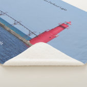 Algoma Pierhead Light sherpa blanket Sherpa Deken (3/4)