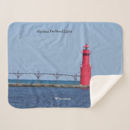 Algoma Pierhead Light sherpa blanket Sherpa Deken