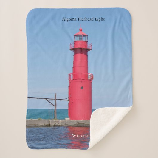Algoma Pierhead Light tall sherpa blanket Sherpa Deken (Voorkant)