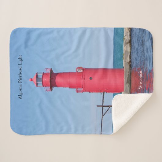 Algoma Pierhead Light tall sherpa blanket Sherpa Deken (Voorkant (horizontaal))