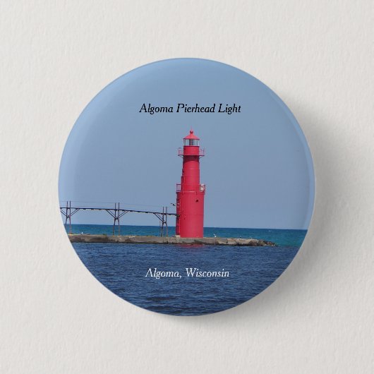 Algoma Pierhead Light-toets Ronde Button 5,7 Cm (Voorkant)