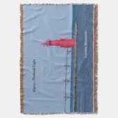 Algoma Pierhead Light woven deken (Voorkant Verticaal)