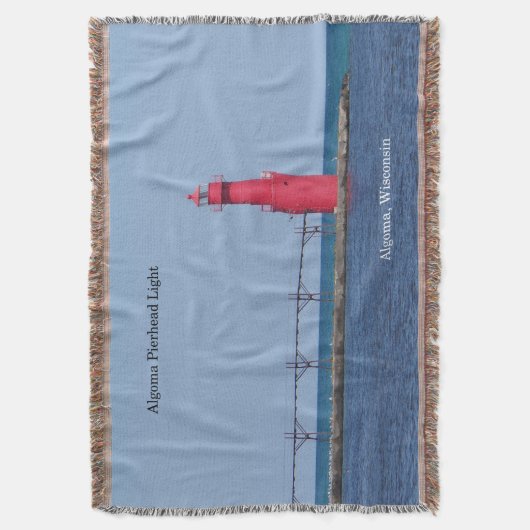 Algoma Pierhead Light woven deken (Voorkant Verticaal)