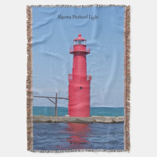 Algoma Pierhead Light woven deken (Voorkant Verticaal)