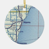 Algoma WI  Map Keramisch Ornament (Voorkant)