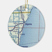 Algoma WI  Map Keramisch Ornament (Links)