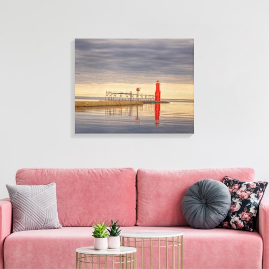 Algoma Wisconsin Lighthouse Canvas Afdruk (Insitu (Woonkamer))