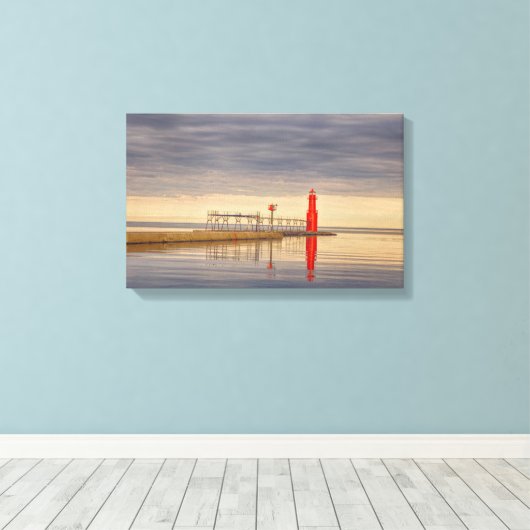 Algoma Wisconsin Lighthouse Canvas Afdruk (Insitu (Houten vloer))