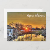 Algoma, Wisconsin Zonsondergang op het Lake Briefk Briefkaart (Voorkant / Achterkant)