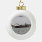 Algomarinebal- of snowflake-versiering keramische bal ornament (Voorkant)