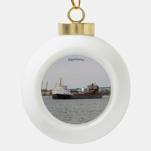 Algomarinebal- of snowflake-versiering keramische bal ornament (Voorkant)