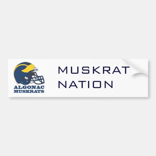 Algonac Muskrats Helmet.ai Bumpersticker (Voorkant)