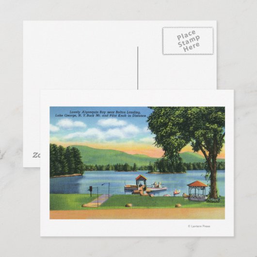 Algonquin Bay Uitzicht van Buck Mt en Pilot Knob Briefkaart (Voorkant / Achterkant)