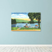 Algonquin Bay Uitzicht van Buck Mt en Pilot Knob Canvas Afdruk (Insitu (Houten vloer))