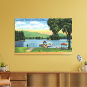 Algonquin Bay Uitzicht van Buck Mt en Pilot Knob Canvas Afdruk (Insitu (Woonkamer))