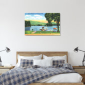 Algonquin Bay Uitzicht van Buck Mt en Pilot Knob Canvas Afdruk (Insitu (Slaapkamer))