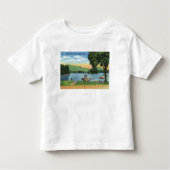 Algonquin Bay Uitzicht van Buck Mt en Pilot Knob Kinder Shirts (Voorkant)