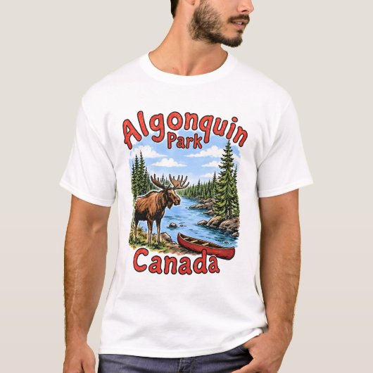 Algonquin Park Canada Eland Landschap T-shirt (Voorkant)