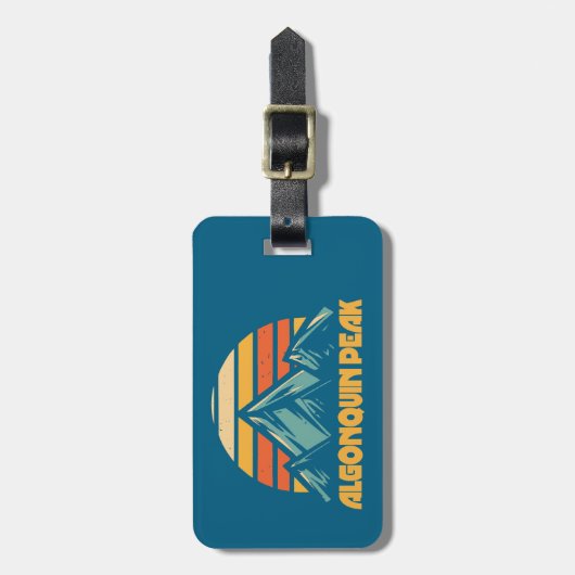 Algonquin Peak Retro Turquoise Bagagelabel (Voorkant verticaal)
