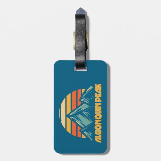 Algonquin Peak Retro Turquoise Bagagelabel (Achterkant verticaal)