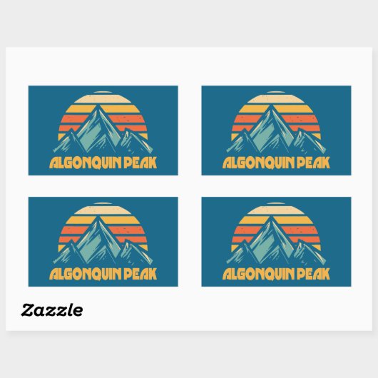 Algonquin Peak Retro Turquoise Rechthoekige Sticker (Vel)
