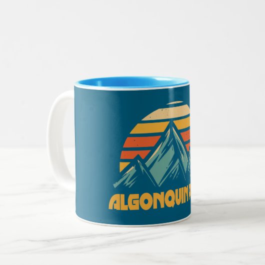 Algonquin Peak Retro Turquoise Tweekleurige Koffiemok (Voorkant links)