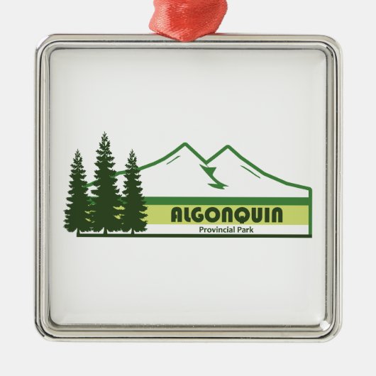 Algonquin Provinciaal Park Groene Strepen Metalen Ornament (Voorkant)