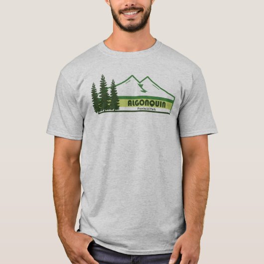Algonquin Provinciaal Park Groene Strepen T-shirt (Voorkant)