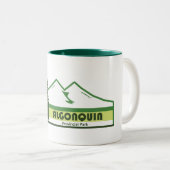 Algonquin Provinciaal Park Groene Strepen Tweekleurige Koffiemok (Voorkant rechts)