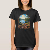 Algonquin Provincial Park Reizen Art Badge T-shirt (Voorkant)