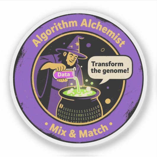 Algoritme Alchemist Genomische Data Alchemie Sticker (Voorkant)