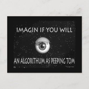 Algoritme als het Peeping Tom Cartoon Poster Briefkaart