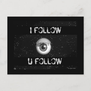 Algoritme als Peeping Tom Cartoon Poster Briefkaar Briefkaart