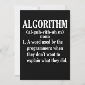 Algoritme Definition Computer Programming Bedankkaart (Voorkant)