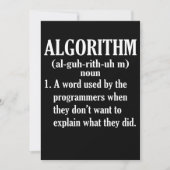 Algoritme Definition Computer Programming Kaart (Voorkant)