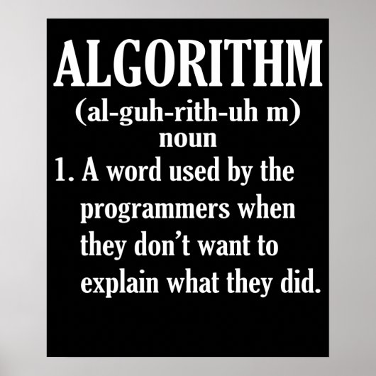 Algoritme Definition Computer Programming Poster (Voorkant)