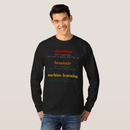 Algoritme Heuristic Machine Learning Programmer T-shirt (Voorkant volledig)