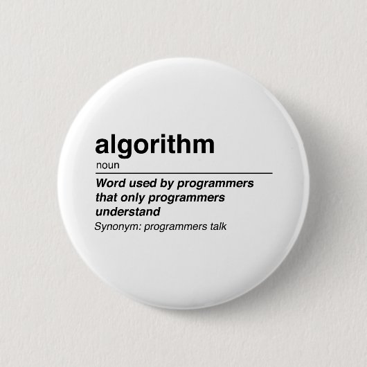 Algoritme Ronde Button 5,7 Cm (Voorkant)