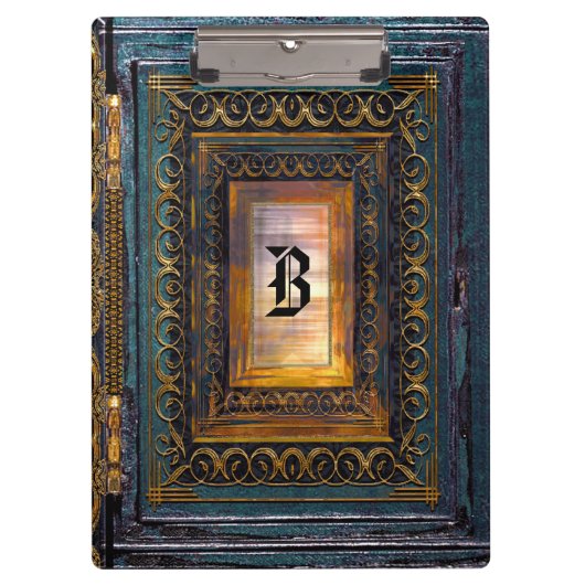 Algortex Elkin Old Book Style Cool Monogram Klembord (Voorkant)