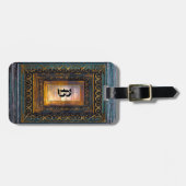 Algortex Elkin Old Book Style Monogram Bagagelabel (Voorkant horizontaal)