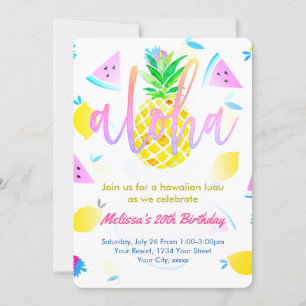 alha-script voor tropische verjaardagen kaart