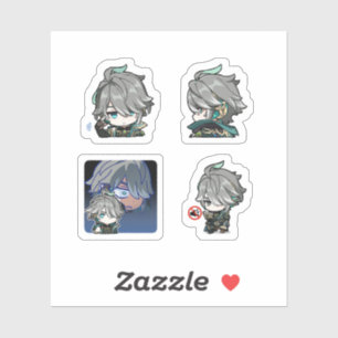 Alhaitham Genshin Impact 4 stickers op één vel
