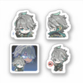 Alhaitham Genshin Impact 4 stickers op één vel (Voorkant)