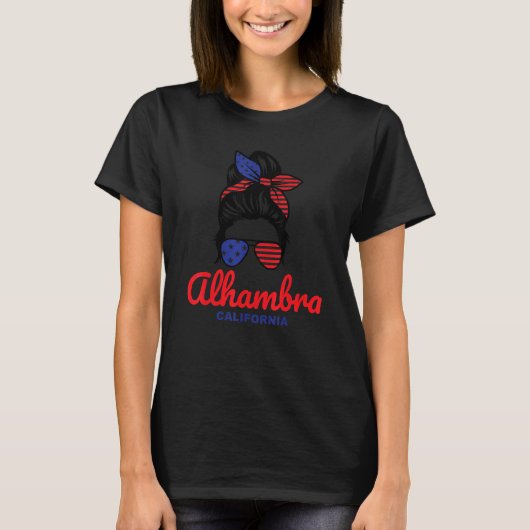 Alhambra California Retro Messy Bun T-shirt (Voorkant)