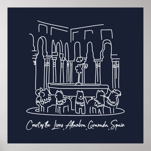 Alhambra Court of the Lions 1 Poster (Voorkant)