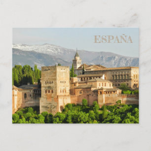Alhambra de Granada en Andalucía, Spanje Briefkaart