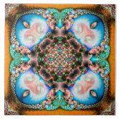 Alhambra Fractal - keramische tegel Tegeltje (Voorkant)